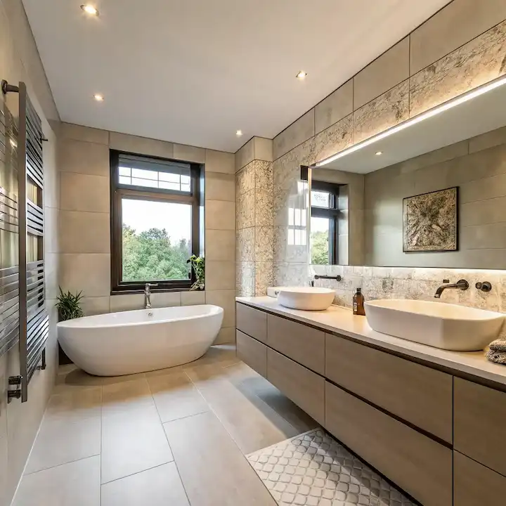 Moderne Dusche oder Wanne